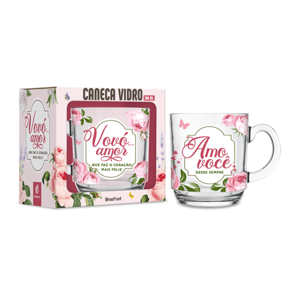 Caneca de vidro Vovó amo você